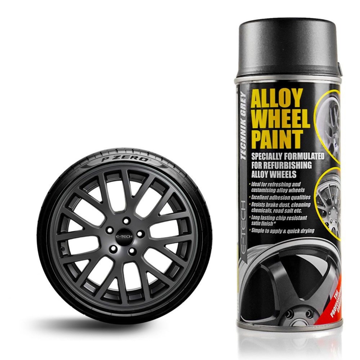 E-Tech Engineering 400ml Alloy Wheel Spray Paint In Gunmetal Grey