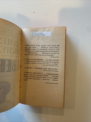 Iberia Spanish Travels and Reflections, Paperback James A. Michener 1969 - Imagen 4 de 5