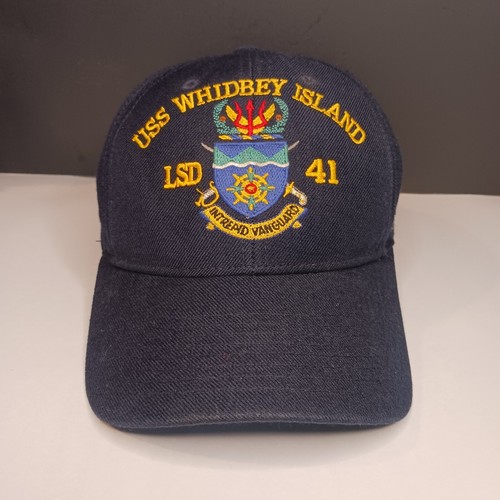 USS Whidbey Island LSD-41 Hat Cap Mens Adjustable Dark Blue Made In USA Vintage - Picture 3 of 10