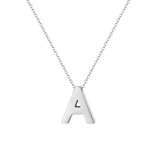 Men Women Stainless Steel 26 Initial Letters A-Z Pendant Necklace Monogram Name