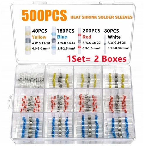 1000Pcs Solder Seal Sleeve Waterproof Heat Shrink Butt Wire Connectors Terminals - Picture 15 of 16