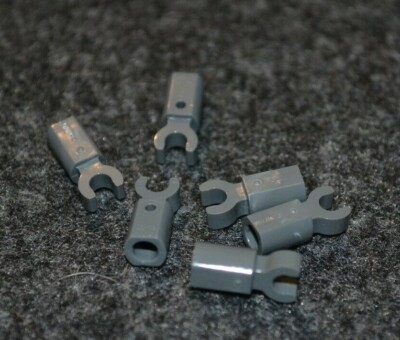 (6) 1x2 Dark Gray Clasp / Clip Bricks Brick ~ Lego ~ NEW ~ Star Wars ~ Castle