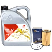 MotoröL Set 5W-40 5 Liter + ÖLfilter SH 4786 P FüR Renault Kangoo Express