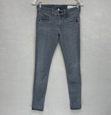 Rag  Bone Womens Broken In Everett Slim Low Rise Skinny Jeans 25 Gray Stretch