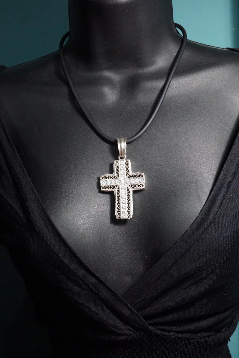 Choker with shop cross pendant