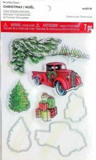 Recollections Christmas Stamp  Dies Red Truck Presents Gifts Tree Town Branches