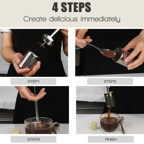Press Coffee Brewer Coffee Tea Filter Travel Home Office - Picture 3 of 11
