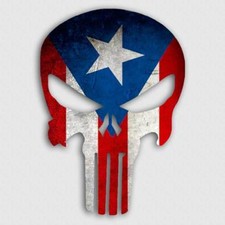 Puerto Rico Punisher Skull Decal Sticker Truck Car Window Yeti Cup Puerto Rican