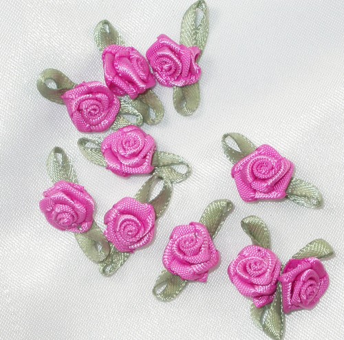 ROSE Mini Ribbon Roses Polyester Satin Ribbon 25 Pack lots of colors US SELLER - Picture 17 of 57