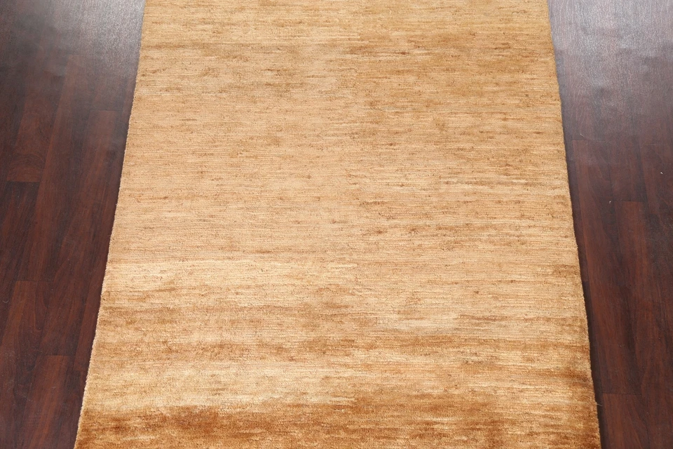 Contemporary Moroccan Oriental Solid Area Rug Wool Hand-knotted 5x7 Foyer Carpet - Image 3 of 4