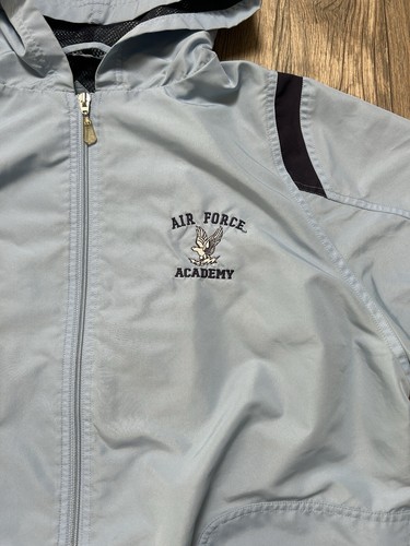 Vantage Air Force Academy Jacket Adult Light Blue Hooded Pockets Mesh Lining - Picture 2 of 13