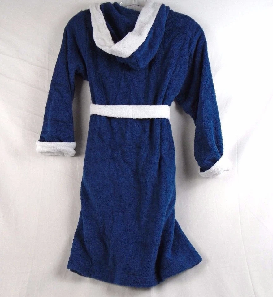 Bata de felpa con apliques de escudo Company Kids azul marino mediana 6/7 nueva con etiquetas #8009S 10551 Foto 2 de 3