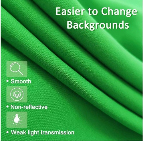 6.5 X 9.8 Green Screen Backdrop Kit with Ft Stand for Photography - Picture 4 of 9