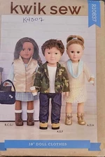 Kwik Sew Pattern K4307 / R10837 18" Doll Clothes