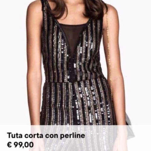 Tuta Vestito Hem H\u0026M Paillettes Nero Tg S | eBay