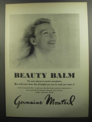 1952 Germaine Monteil Beauty Balm Powder Foundation Advertisement