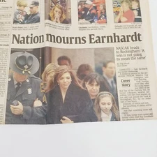 DALE EARNHARDT - NATION MOURNS February 23, 2001 USA TODAY Newspaper