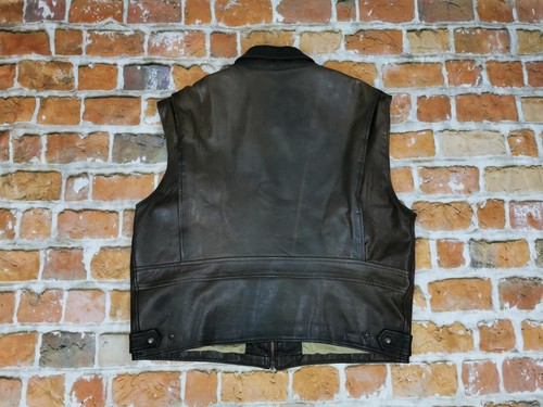 Chevignon Vintage Leather Biker Vest Flying Wear Brown Casual Gr: XXXL Tip Top - Picture 8 of 11