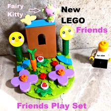 New LEGO Friends Set FAIRY KITTY Playground Garden Big Flowers Smiling Trees :)