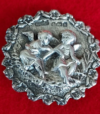 1904 Sterling Silver Cherub Hallmarked Button