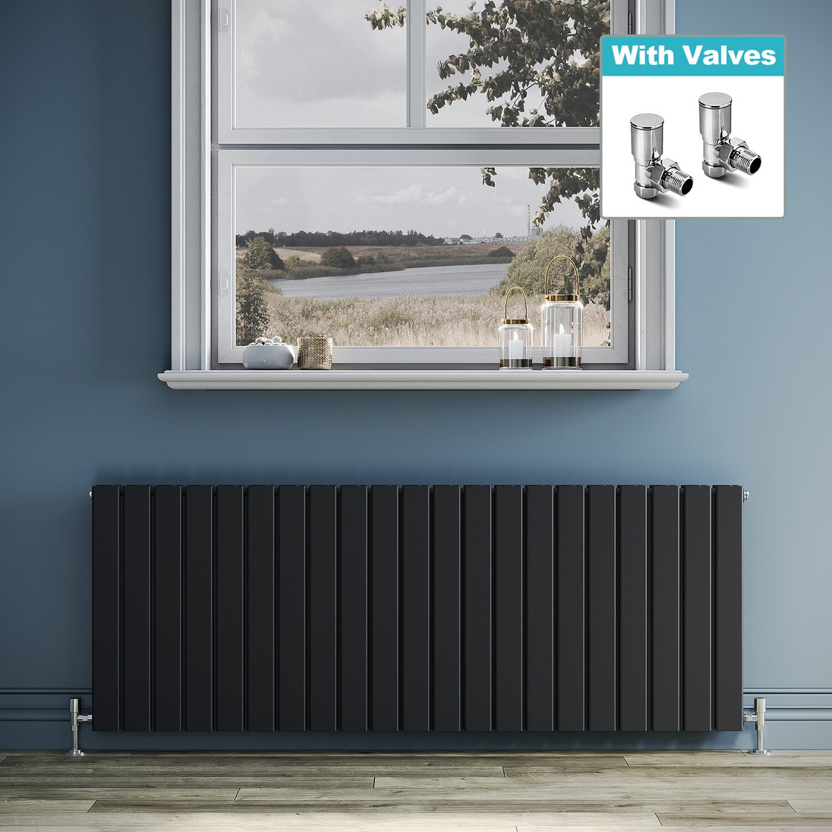 Anthracite Designer Radiator Double Flat Panel Central Heating