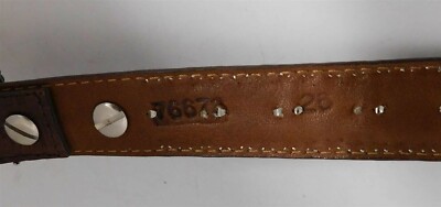 Al Beres USA Nickel Silver Buckle Brown Croc Leather Belt sz  display picture 1
