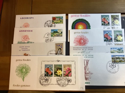 ICOLLECTZONE  Belgium FDC Lot of eight Flowers  (A400-BelFDC12)