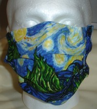 USA cotton Face mask, face cover, handmade with Starry Night Fabric FAST SHIP