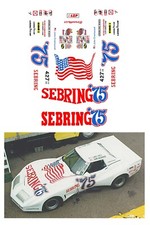  75 John Greenwood Sebring Corvette decal 1/64 scale Fits AFX Tyco Autoworld