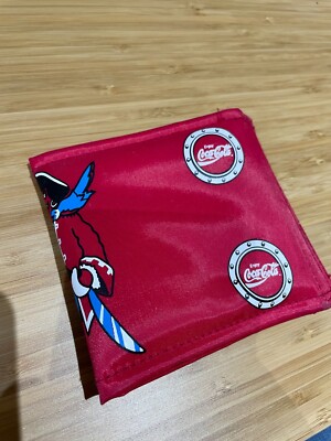 Vintage Enjoy Coca Cola Coke Geldbörse Klettverschluss 1990er Piraten Design selten