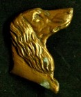 Vintage Afghan Hound Dog Saluki Retriever Brass Metal Art Emblem Ornament marked