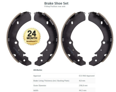 REAR BRAKE SHOES for ISUZU KB 3.0 D-TEQ 4WD 2010-on