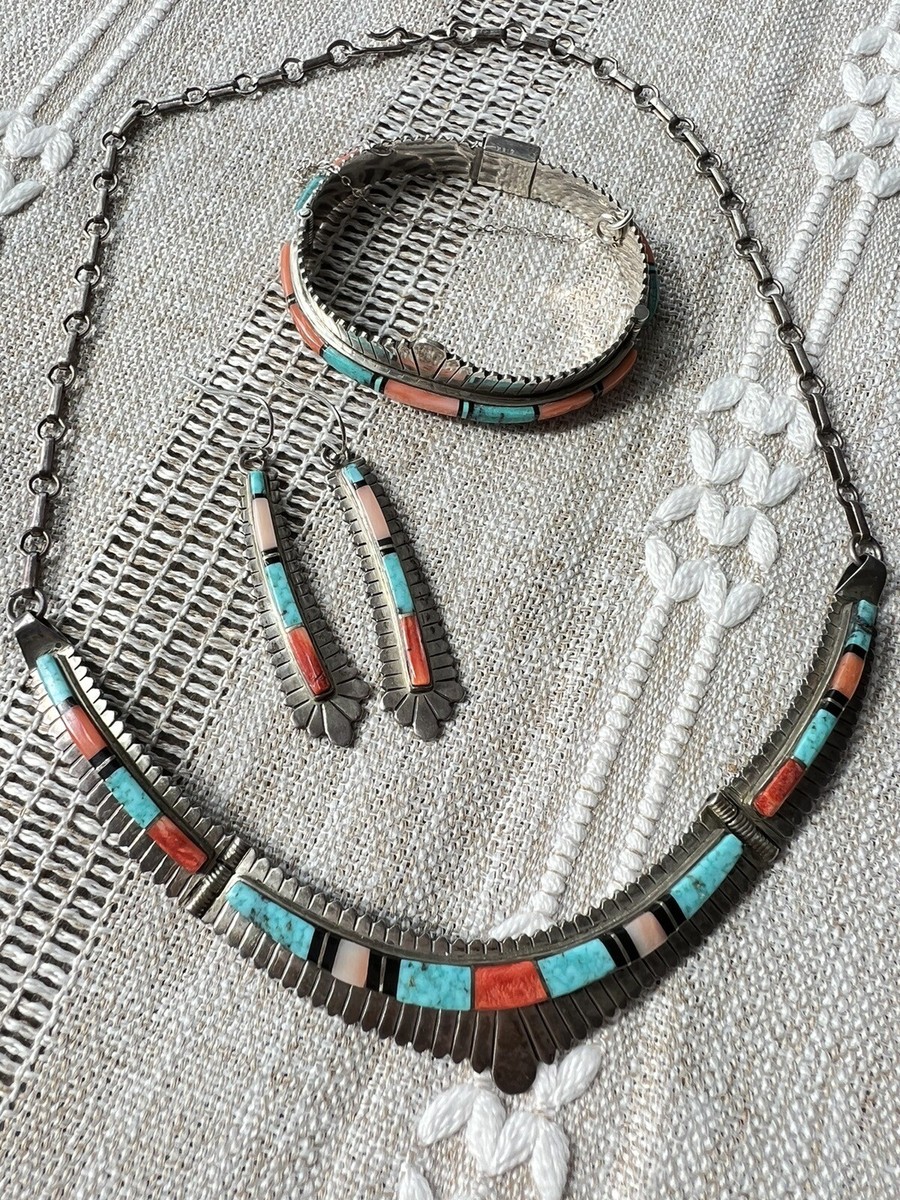 アクセサリー Vintage Native Turquoise Neckless Huge Vintage Native American Navajo Spiderweb Turquoise Disc