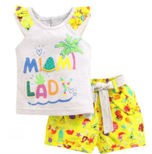 Text Print Top and Shorts Set