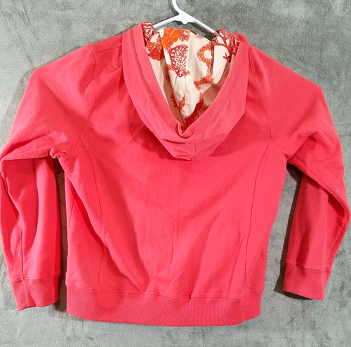 Nilla Shields Giacca Donna XL Salmon Cerniera Stampata Cappuccio Fodera Casual - Foto 4 di 10