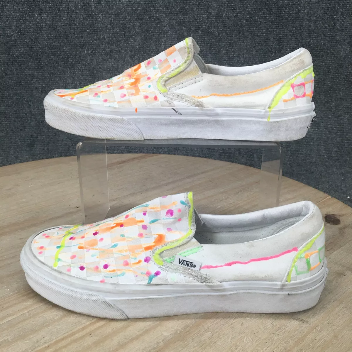 Baskets mocassins classiques Vans pour hommes 6 femmes 7 5 marron tissu blanc