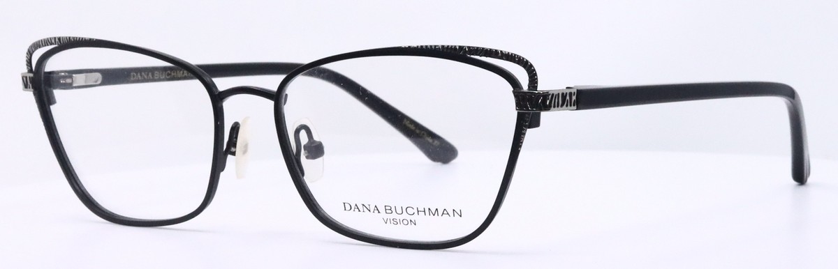 Dana Buchman Marcia Black Womens Cat Eye Full Rim Eyeglasses 52-15