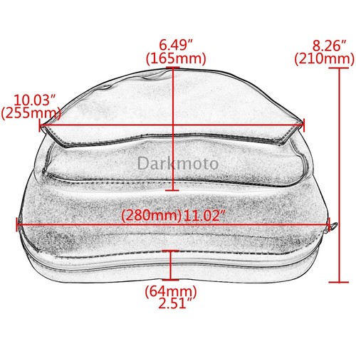 Almohadilla trasera organizadora de respaldo de conductor negra con bolsillo para Harley Touring Sportster - Imagen 2 de 12