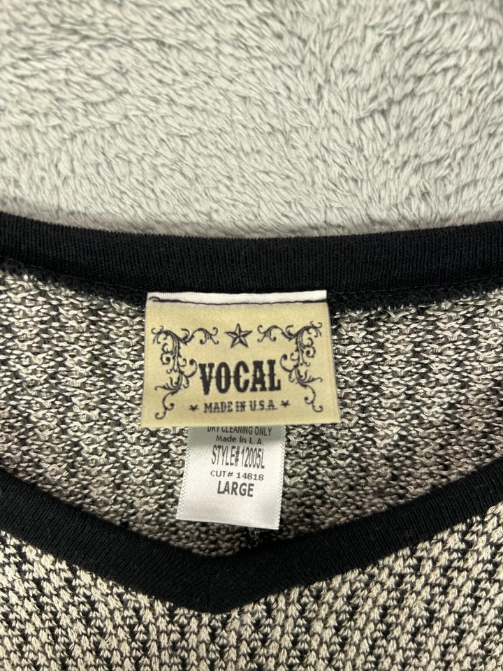 Suéteres femininos VOCAL bege grande acabamento preto gola V manga longa Dolman - Imagem 3 de 4