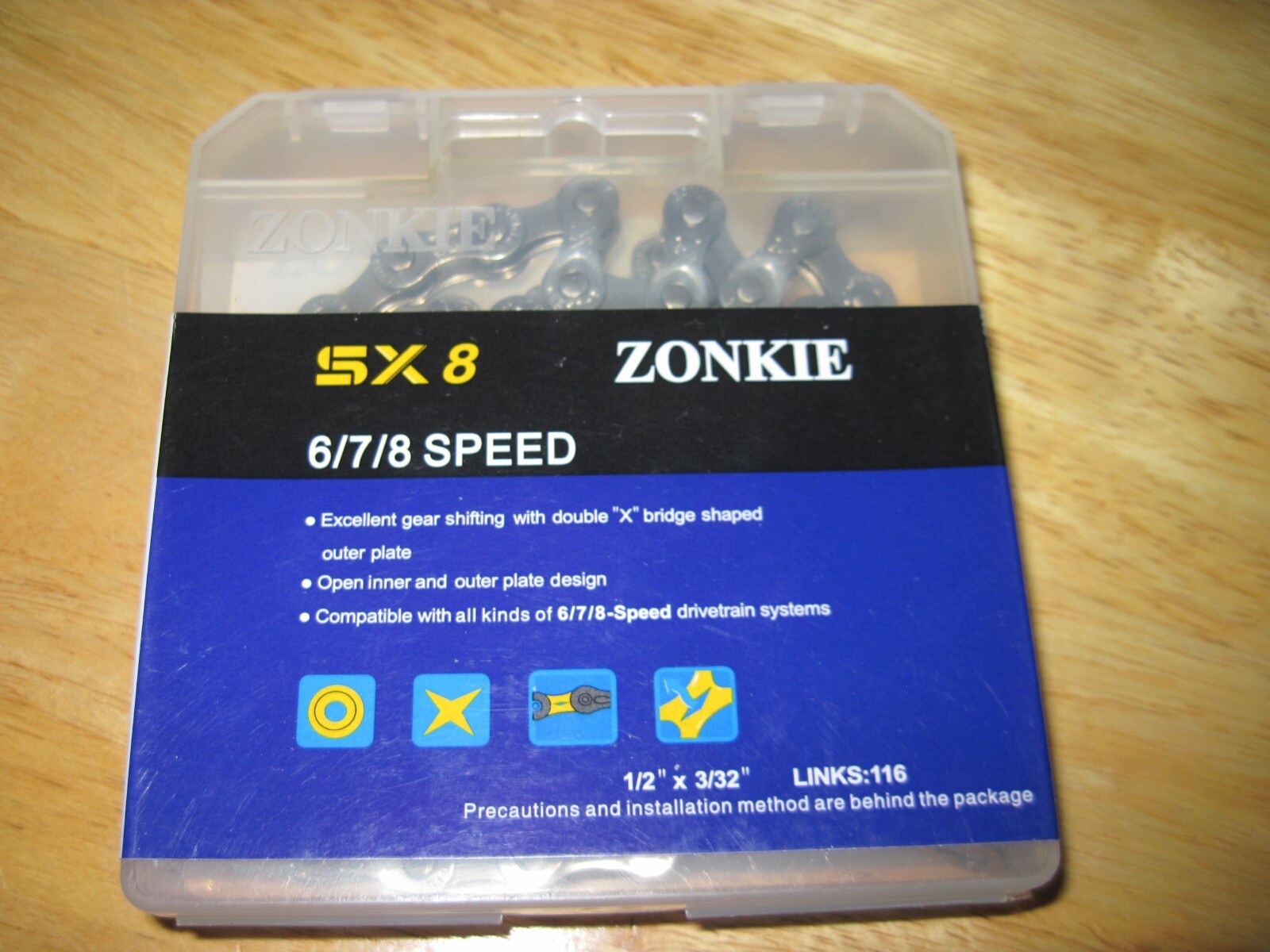 Zonkie 6 7 8 Speed Bike Chain 1 2 X 3 32 Inch 116 Links NEW EBay zonkie-6-7-8-speed-bike-chain-1-2-x-3-32-inch-116-links-new-ebay
