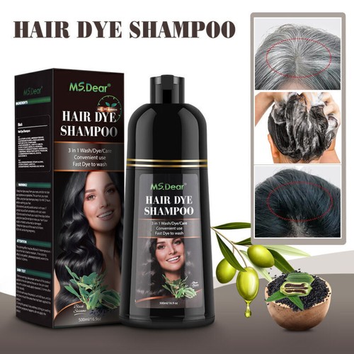 500ml Hair Dye Shampoo Natural Herbal Permanent Instant Dye Hair Color Shampoo - Picture 11 of 66