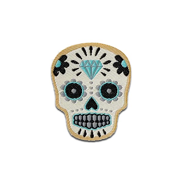 Muertos Beige - AufnäHer, BüGelbild, AufbüGler, GrößE: 3,6 X 3 Cm-image