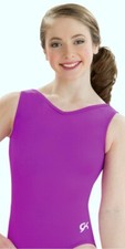 GK Elite Gymnastics Leotard Purple V-Neck Size CS