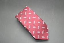 BROOKS BROTHERS Silk Tie Red Figure 8 RED FLEECE SLIM Made USA 58"x2.7"New Other