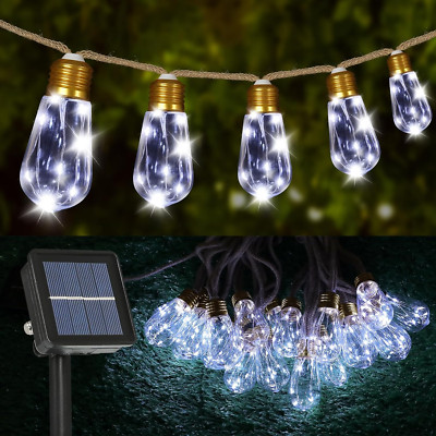 Solar Outdoor String Lights 24FT Waterproof for Fence Balcony Christmas Decor