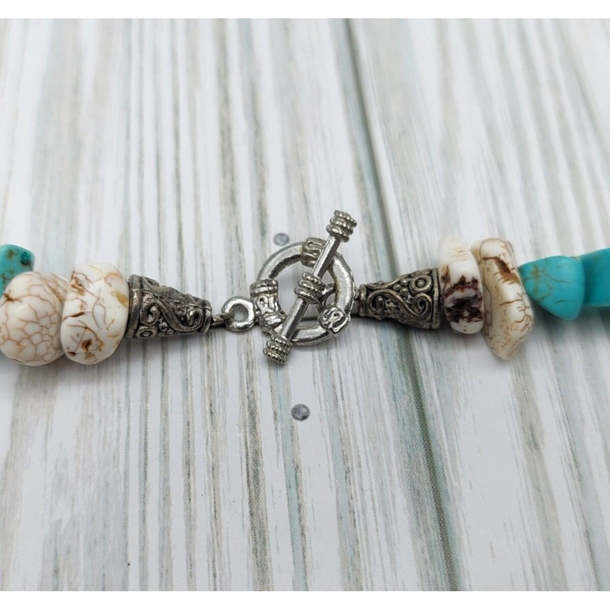 Stone Multi Strand Artisan Statement Necklace & H… - image 11