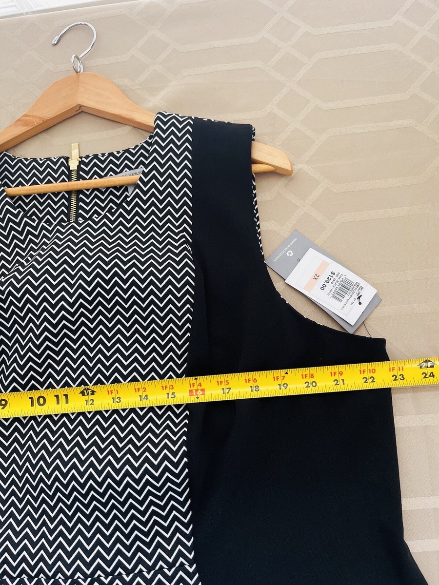 andrew marc dress black and white Marc New York City Lights Satin Shift Dress