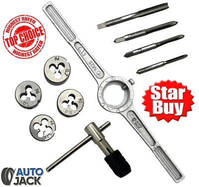 AUTOJACK Tap and Die Set Metric Tungsten Alloy Steel M4 M5 M6 M8 Thread Repair Wrench