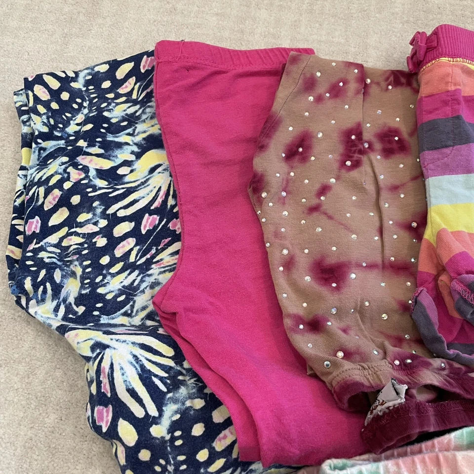 Lote de 17 pares de leggings cortos para niñas talla S coloridos viejos azul marino hueco Foto 2 de 4