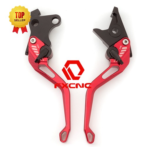 Red 3D Rhombus Brake Clutch Lever For HAYABUSA/GSXR1300 GSX650F GSF650 SV650/S - Picture 6 of 16